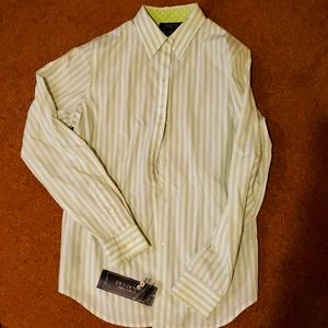 NWT Jones New York Signature lime striped blouse